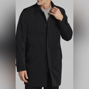 Joseph Abboud Black Trench Coat size S